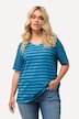 Mixed Size Stripe V-Neck Tee