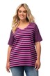 Tričko, pruhovaný mix, A střih, výstřih do V, krátké rukávy