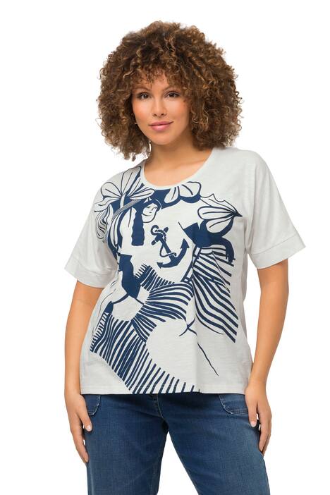 Tričko, kotva, oversize, kulatý výstřih, krátké rukávy