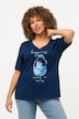 T-shirt, maritieme print, V-hals, korte mouwen