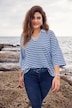 Striped V-Neck Stretch Polo