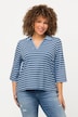 Striped V-Neck Stretch Polo
