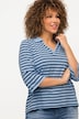 Striped V-Neck Stretch Polo