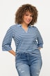 Striped V-Neck Stretch Polo