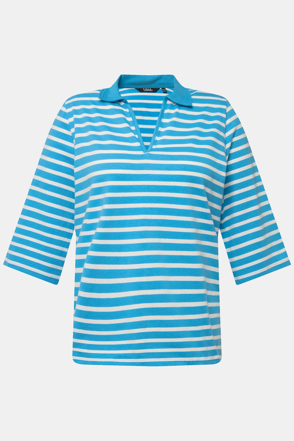 Grote Maten poloshirt, Dames, turquoise, Maat: 42/44, Katoen, Ulla Popken