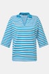 Koszulka polo, paski, dekolt w szpic, rękaw 3/4