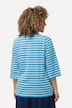 Koszulka polo, paski, dekolt w szpic, rękaw 3/4