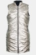keerbaar vest, uni/metallic, opstaande kraag, mouwloos