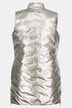 keerbaar vest, uni/metallic, opstaande kraag, mouwloos