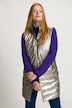 keerbaar vest, uni/metallic, opstaande kraag, mouwloos