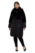 Prošívaný kabát, umělá kožešina, stojáček, odepínací kapuce