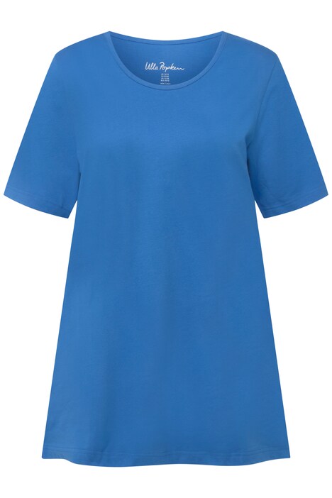 Dlouhé tričko, A střih, kulatý výstřih, krátké rukávy