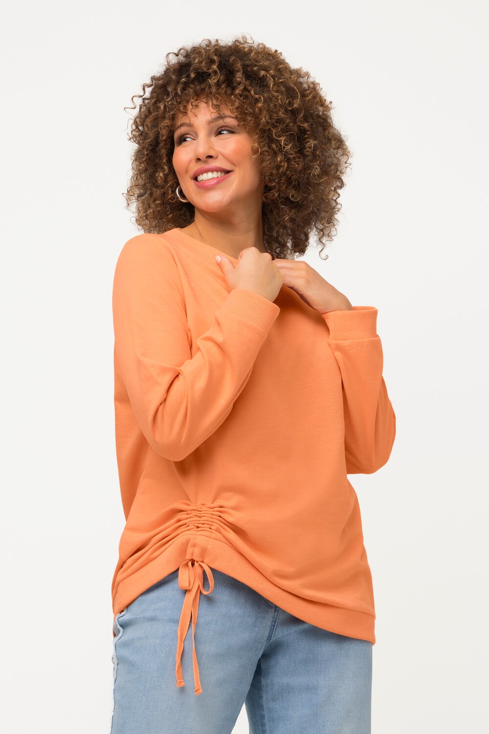 Grote Maten sweatshirt, Dames, oranje, Maat: 58/60, Katoen, Ulla Popken