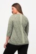 Shirt, Paisley, Saumband, V-Ausschnitt, 3/4-Arm