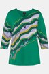 Slinkyshirt, Marmor-Design, V-Ausschnitt, 3/4-Arm