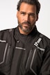 Veste de moto, protections souples et empiècements réfléchissants