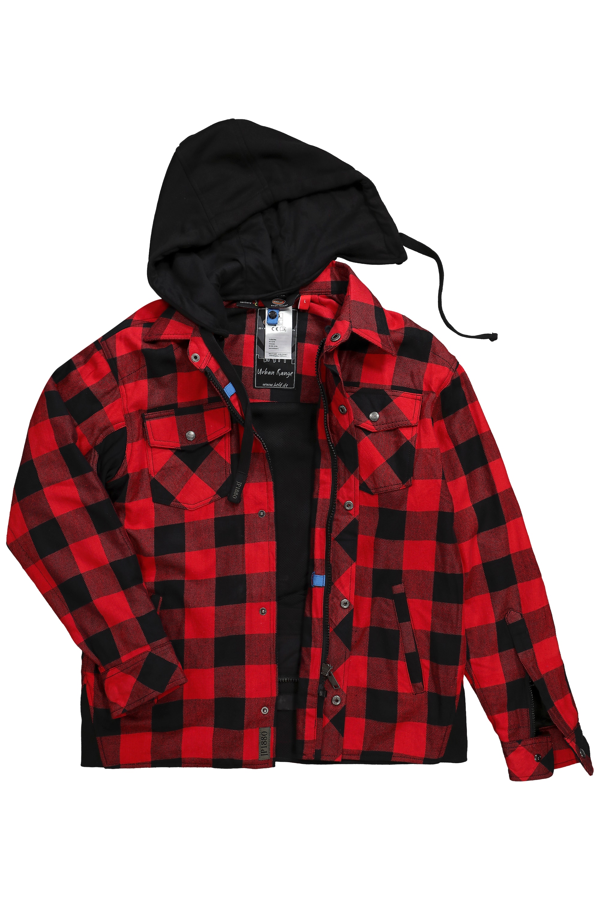 JP 1880 Herren große Größen Motorrad Jacke Lumberjack Flanellhemd