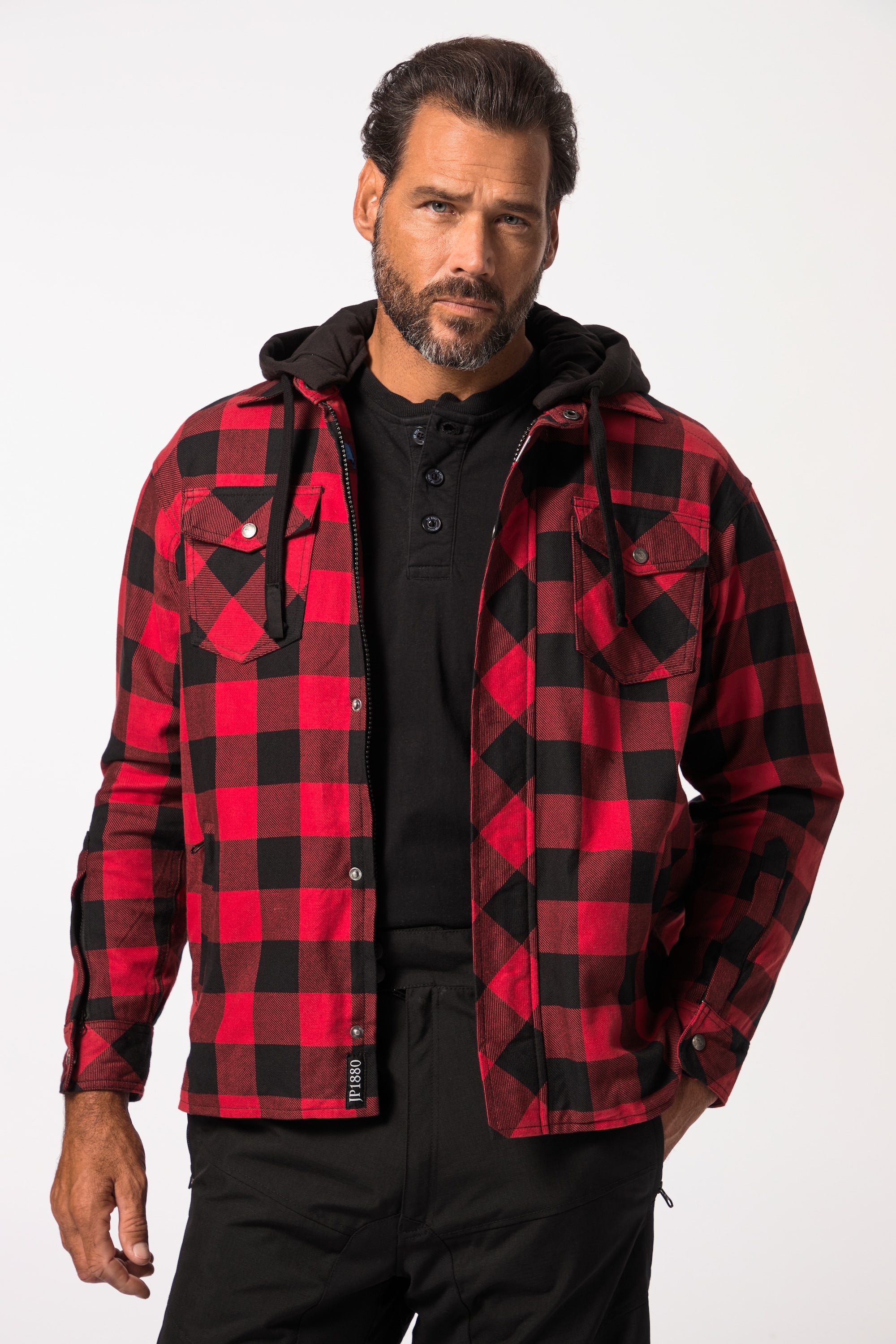 JP 1880 Herren große Größen Motorrad Jacke Lumberjack Flanellhemd
