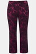 Żakardowe spodnie 7/8, roślinny wzór, wąskie nogawki