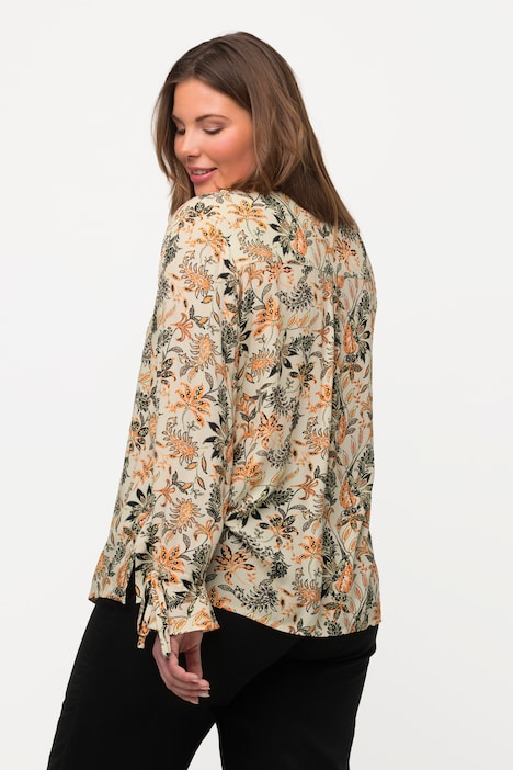 Tropical Print Button Front Blouse | all Blouses | Blouses