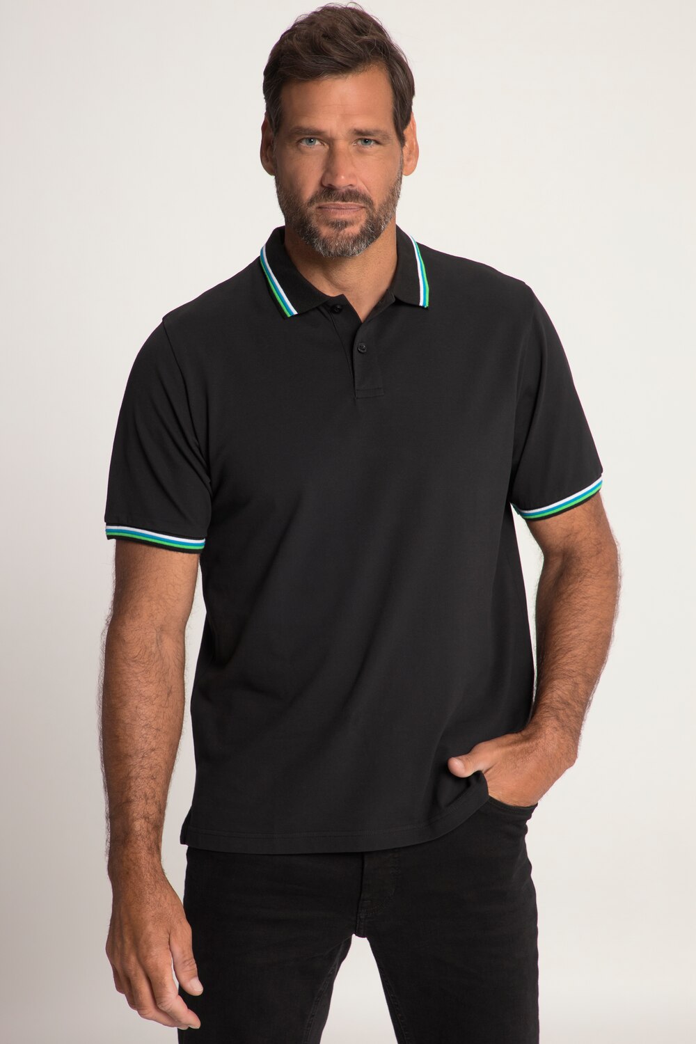 Grote Maten poloshirt FLEXNAMIC®, Heren, zwart, Maat: XXL, Katoen, JP1880