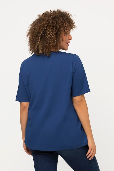 T-shirt, blad, dekorativa nitar, v-ringning, halv ärm