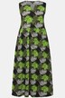 Jerseyklänning, ärmlös med bladprint, fickor och tunikaringning