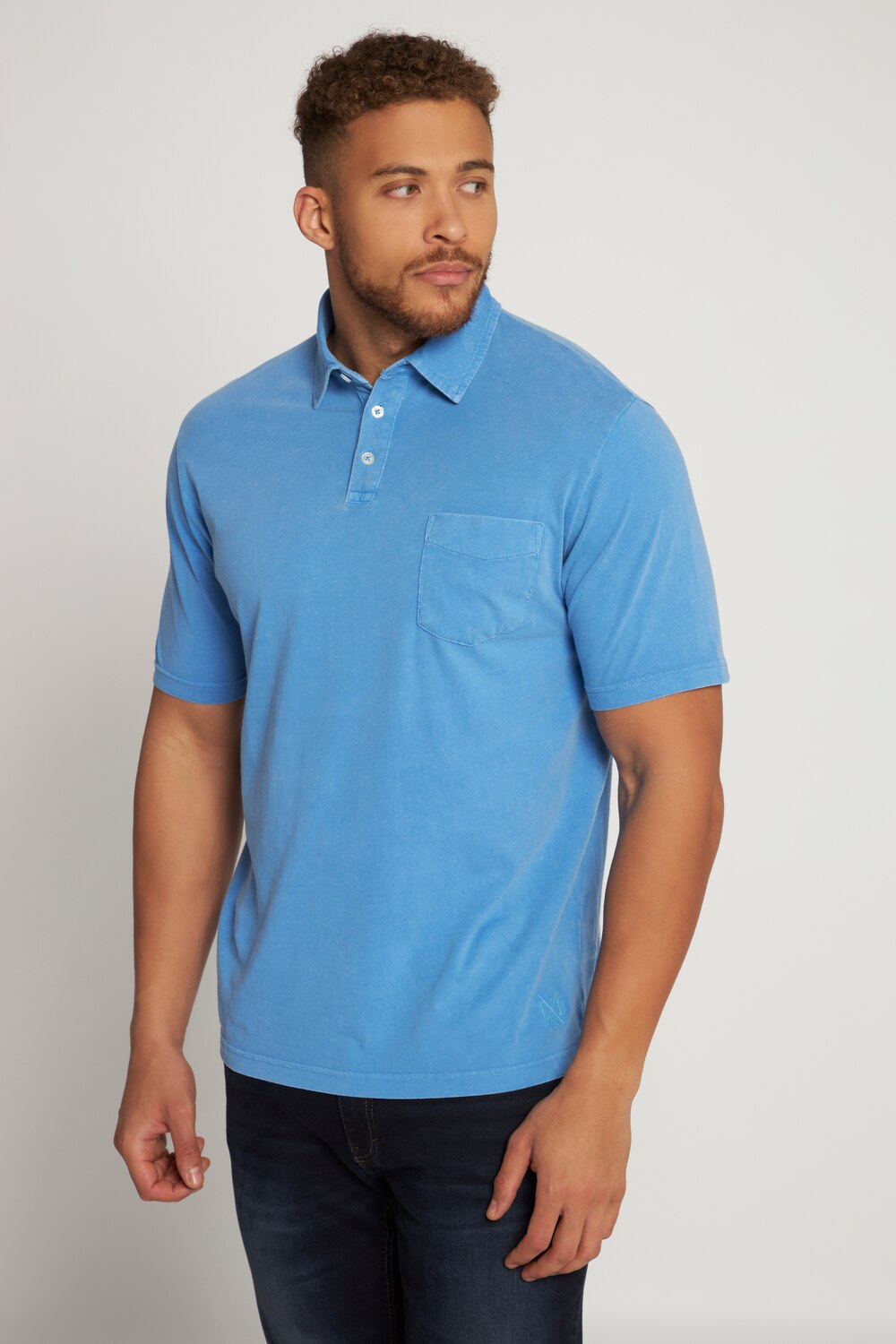 Grote Maten poloshirt, Heren, blauw, Maat: 5XL, Katoen, JP1880