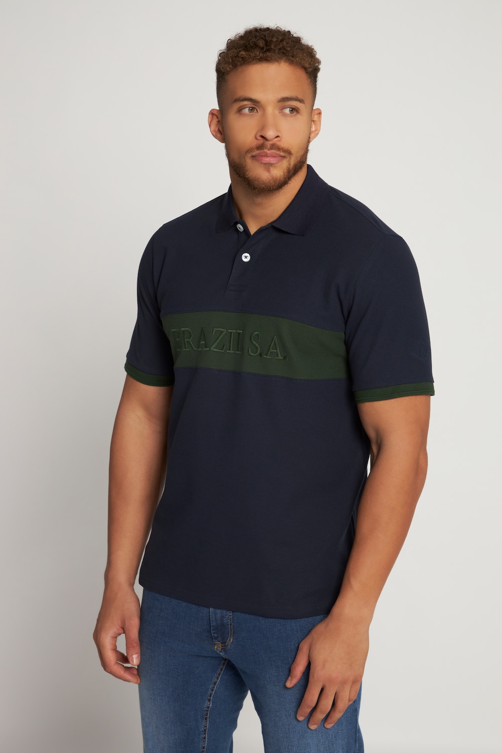 Große Größen Poloshirt, Herren, blau, Größe: 4XL, Baumwolle/Polyester, JP1880