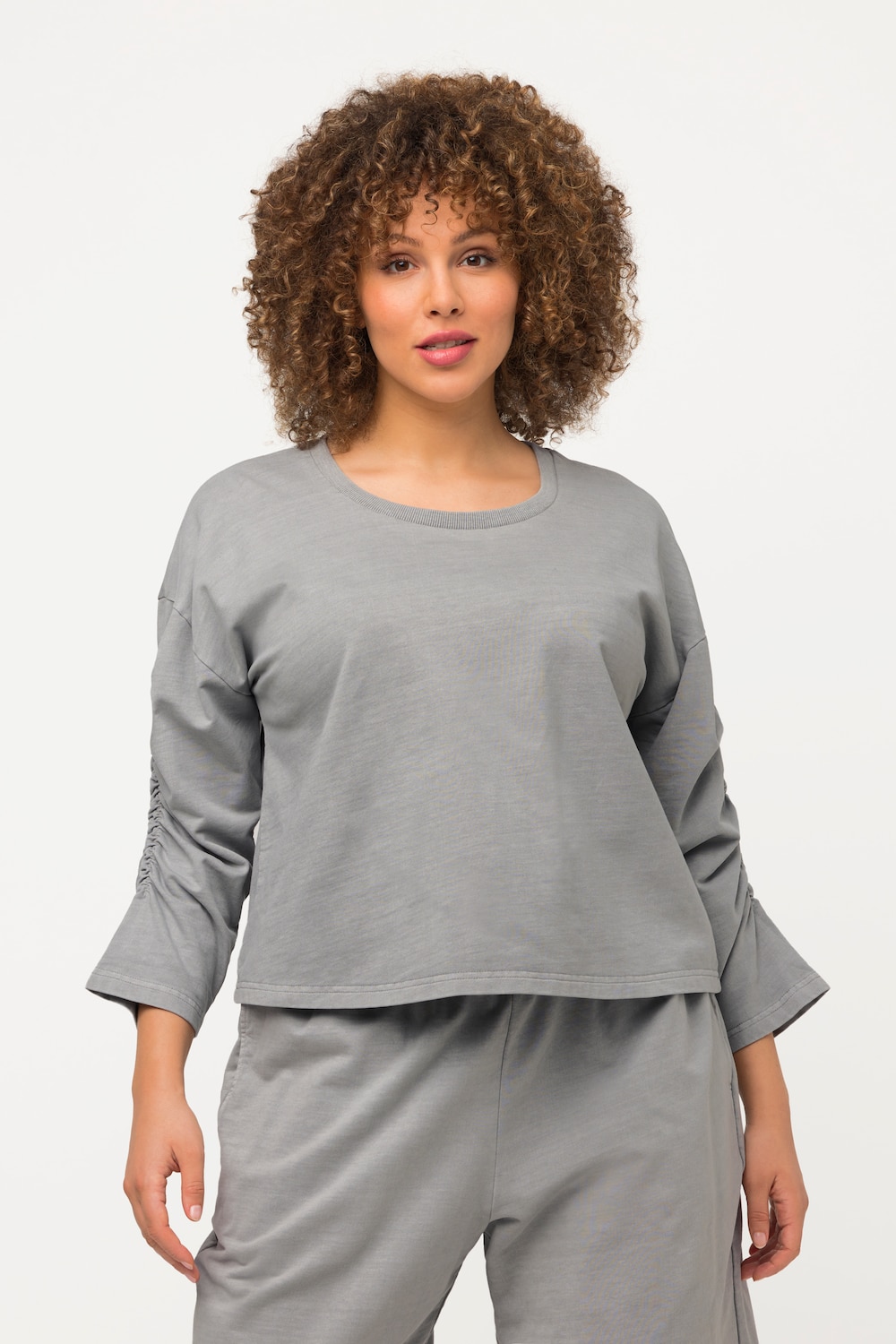 Große Größen Sweatshirt, Damen, grau, Größe: 54/56, Baumwolle, Ulla Popken