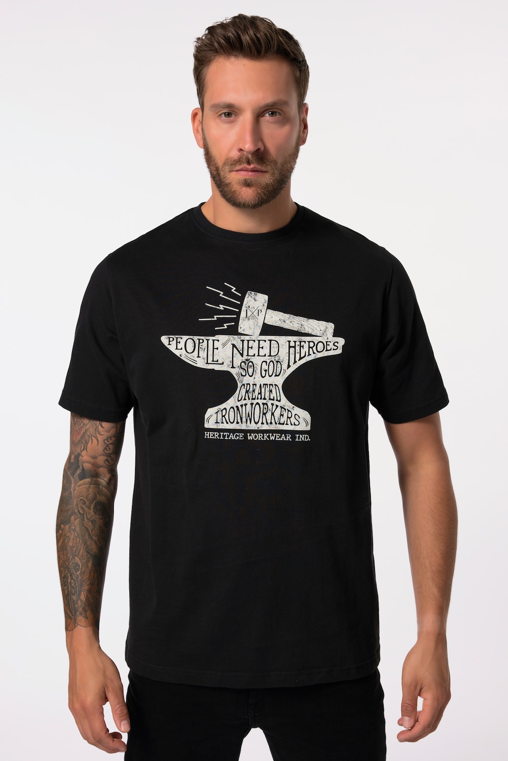 Grote Maten T-shirt, Heren, zwart, Maat: XL, Katoen, JP1880