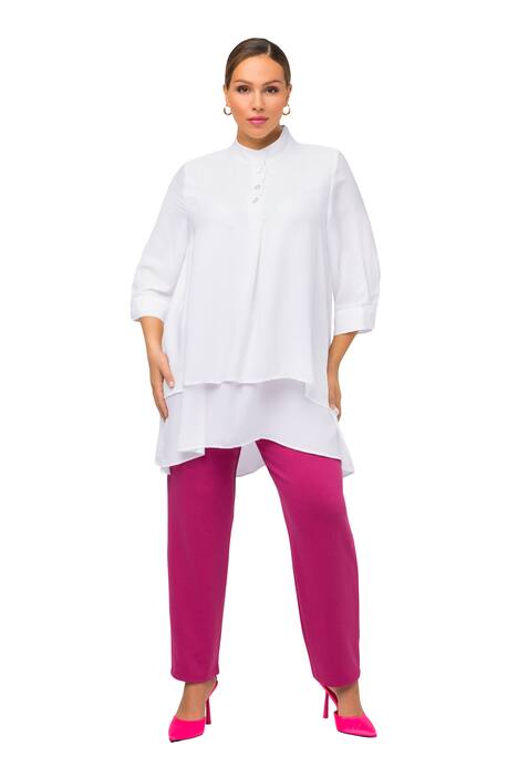 Tunika, dvouvrstvá, A střih, stojáček, 3/4 rukávy