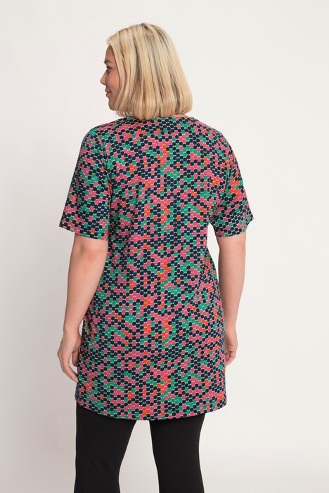 Dots on Dots Short Sleeve Cotton Knit Tunic