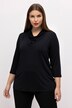 Shirt, Classic, Wasserfall-Ausschnitt, 3/4-Arm