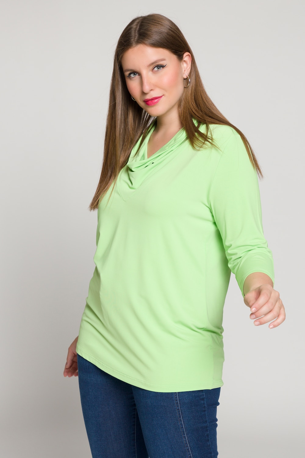 Grote Maten shirt, Dames, groen, Maat: 46/48, Viscose, Ulla Popken