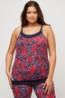 Top per tankini con fiori, coppe morbide e orlo gommato