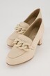 Leren pumps, ketting, blokhak