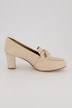 Leren pumps, ketting, blokhak