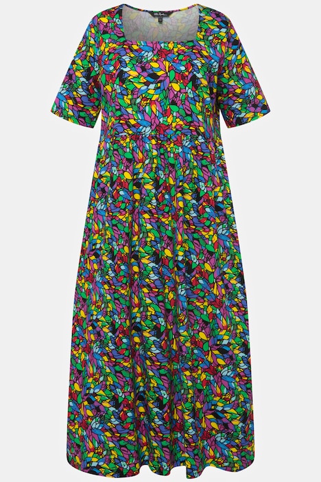 Vibrant Stain Glass Empire Knit Dress | Maxi Dresses | Dresses