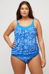 Tankini con animalier, coppe morbide e orlo elastico