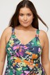 Watercolor Floral Print One Piece Swimsuit