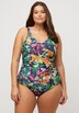 Watercolor Floral Print One Piece Swimsuit
