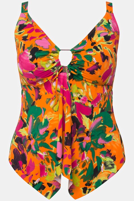 Ensemble Tankini 2 Pièces Femme Cupshe - Col V, Anneau O, Dos Découpé, Bretelles Doubles
