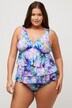 Daisy Print Ruffled Tankini Set