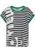 Tričko, proužky, nápis, kulatý výstřih, krátké rukávy