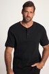 Henley, T-Shirt, Halbarm, Ripp-Jersey, Rundhals mit Knopfleiste