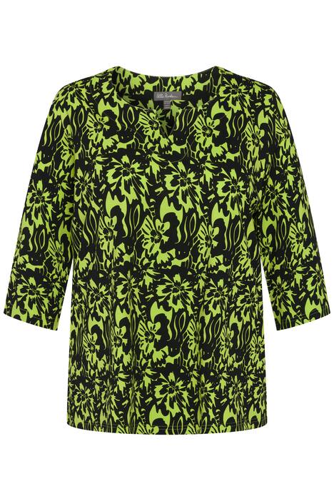 Tričko, vzorované, A střih, tunikový výstřih, 3/4 rukváy