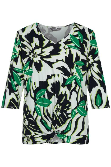 Tričko, grafický potisk, výstřih do V, 3/4 rukávy