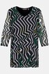 Bluzka, wzór w zebrę, krój trapezowy, dekolt w szpic, rękaw 3/4