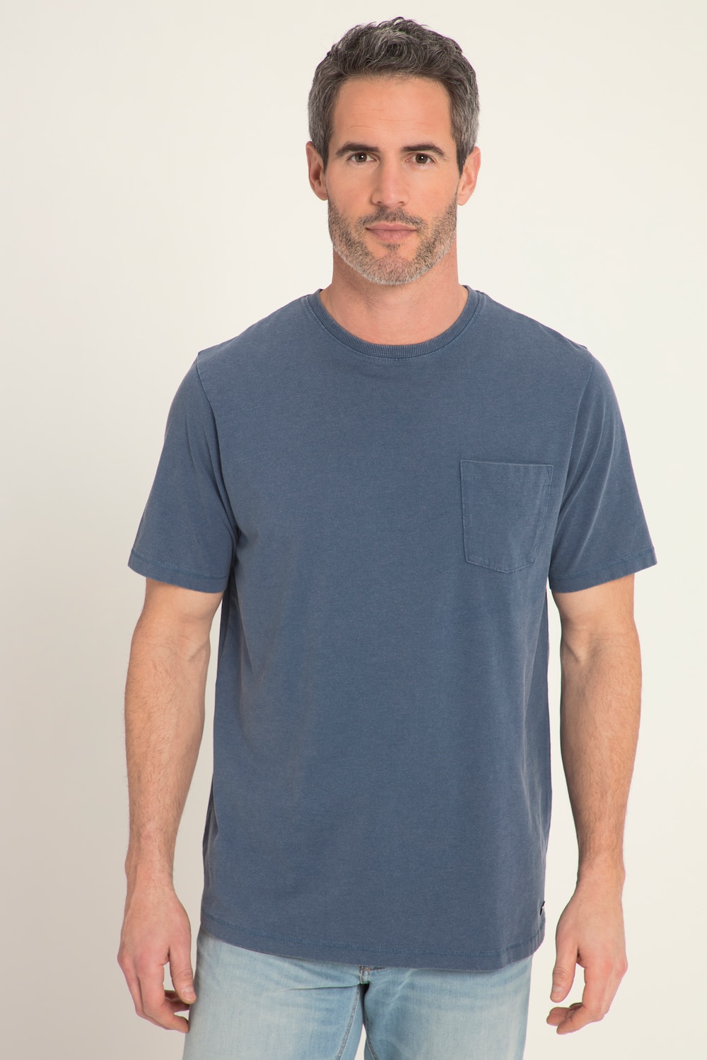 Grote Maten T-shirt, Heren, blauw, Maat: 4XL, Katoen, JP1880